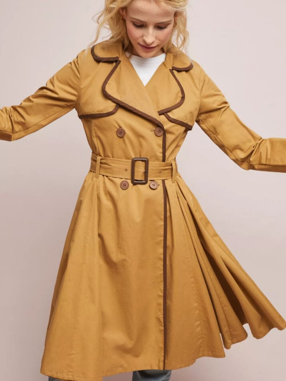 Anthropologie Marley Trench Coat Brown Size 4